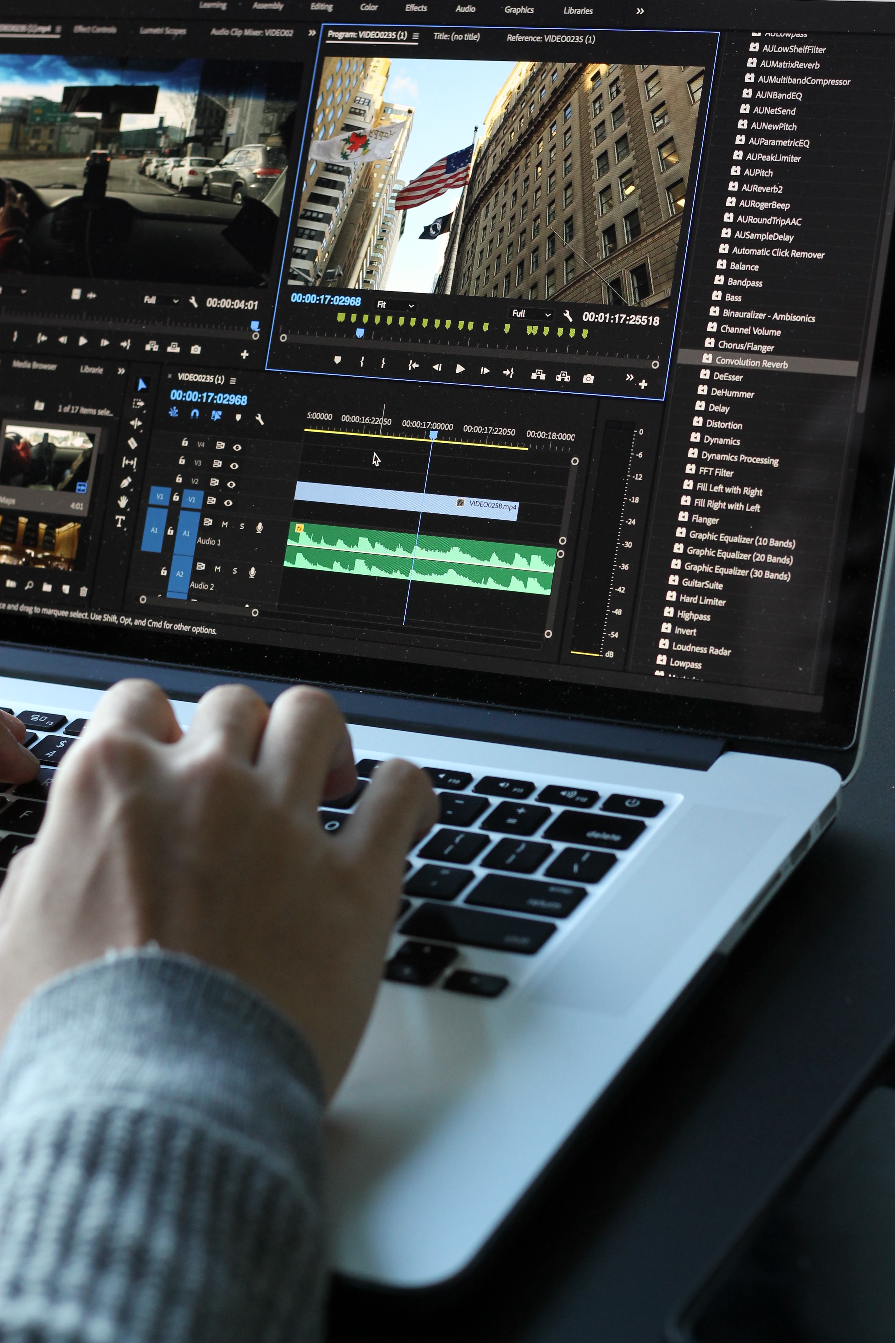 Photo of a video editor