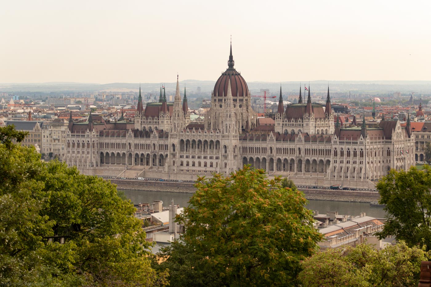 A photo of the Budapest parliament building.